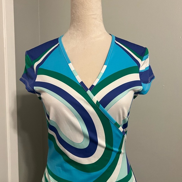 JB by Julie Brown Vibrant Blue and Green Midi Dress - Picture 2 of 5